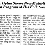 This article refers to the concert that was eventually commercially released as The Bootleg Series Vol. 6: Bob Dylan Live 1964, Concert at Philharmonic Hall.118686658